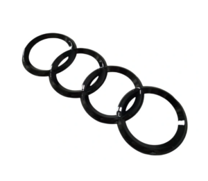 original.png 1 pcs 193mm x 67mm Glossy Black Audi Rings Trunk Emblem