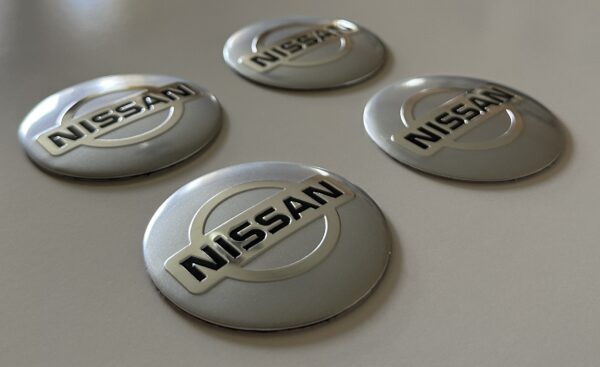 original.jpeg 4 pcs (Set) 56mm - 2.20inch Silver Nissan Wheel Center Hub Caps Stickers