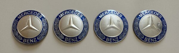 original.jpeg 4 pcs (Set) 65mm - 2.56inch Silver & Blue Mercedes Benz Wheel Center Hub Caps Stickers