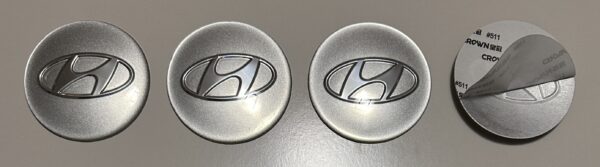 original.jpeg 4 pcs (Set) 65mm - 2.56inch Silver Hyundai Wheel Center Hub Caps Stickers