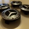 4 pcs (Set) 75mm - 2.95inch Black Mercedes Benz Wheel Center Hub Caps
