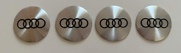 original.png 4 pcs (Set) 56mm - 2.20inch Matte Silver Audi Wheel Center Hub Caps Stickers