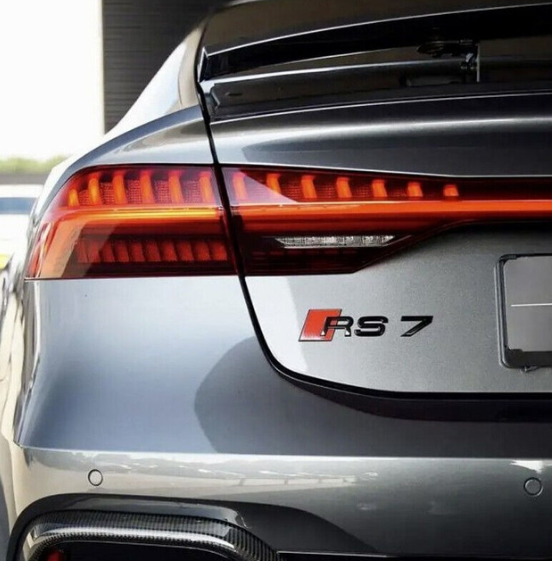 original.png 1 pcs Black Audi RS7 Metal Emblem Sticker