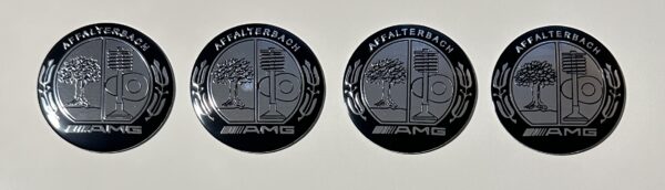 original.jpeg 4 pcs (Set) 56mm - 2.20inch Silver & Black AMG Affalterbach Wheel Center Hub Caps Stickers