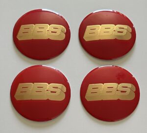 original.jpeg 4 pcs (Set) 80mm - 3.15inch Red & Gold BBS Wheel Center Hub Caps Stickers