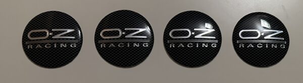 4 pcs (Set) 65mm - 2.56inch Carbon Black OZ Racing Wheel Center Hub Caps Stickers