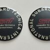 4 pcs (Set) 65mm - 2.56inch Black Subaru STI Wheel Center Hub Caps Stickers