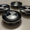 4 pcs (Set) 68mm - 2.68inch Black & White BMW Wheel Center Hub Caps (36136783536)