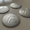 original.jpeg 4 pcs (Set) 56mm - 2.20inch Silver Citroen Wheel Center Hub Caps Stickers