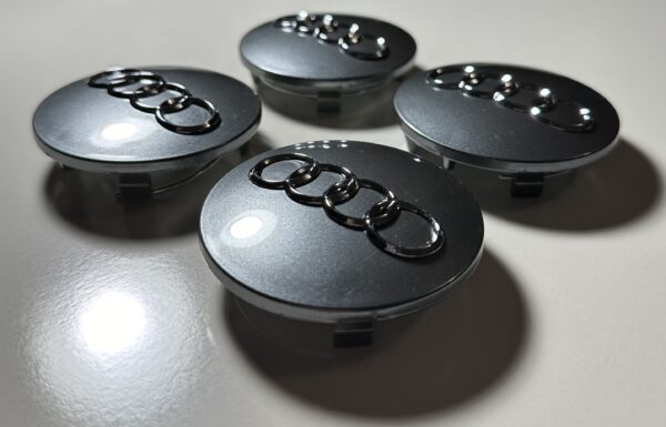 original.jpeg 4 pcs (Set) 68mm - 2.68inch Glossy Gray Audi Wheel Center Hub Caps (8D0601170)