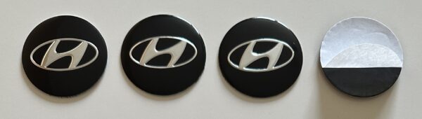 original.jpeg 4 pcs (Set) 56mm - 2.20inch Black Hyundai Wheel Center Hub Caps Stickers