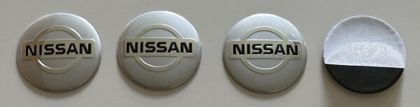 original.jpeg 4 pcs (Set) 56mm - 2.20inch Silver Nissan Wheel Center Hub Caps Stickers