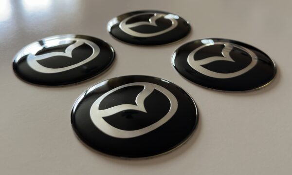 original.jpeg 4 pcs (Set) 65mm - 2.56inch Black Mazda Wheel Center Hub Caps Stickers