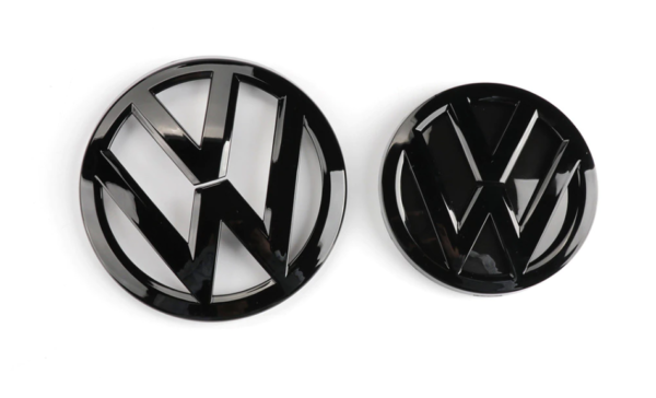 original.png 2 pcs Front & Back (Set) Volkswagen Glossy Black Front Grill Badge + Rear Trunk Lid Emblem Logo for Golf MK7