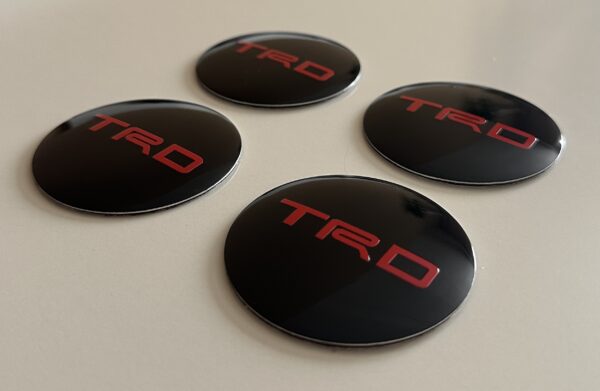 original.jpeg 4 pcs (Set) 56mm - 2.20inch Black & Red Toyota TRD Wheel Center Hub Caps Stickers