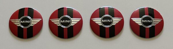 original.jpeg 4 pcs (Set) 50mm - 1.97inch Black & Red Mini Cooper Wheel Center Hub Caps Stickers (1)