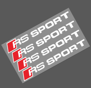 original.png 4 pcs White & Red Audi RS Sport Door Handle Sticker