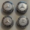 original.jpeg 4 pcs (Set) 75mm - 2.95inch Silver & Black Mercedes Benz Wheel Center Hub Caps