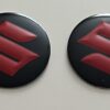 original.jpeg 4 pcs (Set) 56mm - 2.20inch Black & Red Suzuki Wheel Center Hub Caps Stickers
