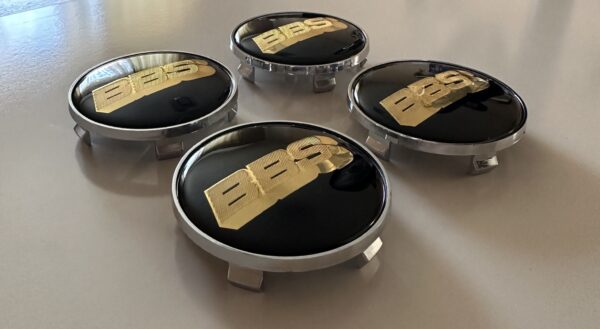 original.jpeg 4 pcs (Set) 68mm - 2.68inch Black & Gold BBS Wheel Center Hub Caps