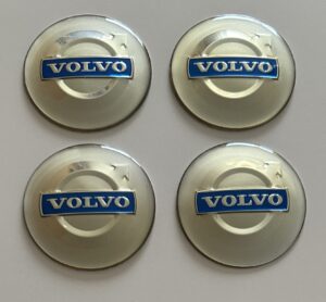 4 pcs (Set) 65mm - 2.56inch Silver Volvo Wheel Center Hub Caps Stickers