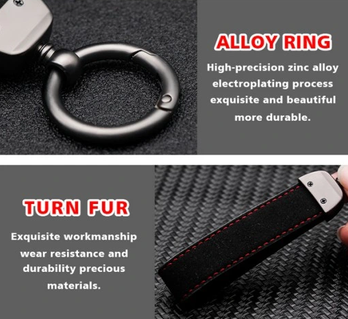 original.png 1 pcs High Quality Alcantara Porsche Keychain