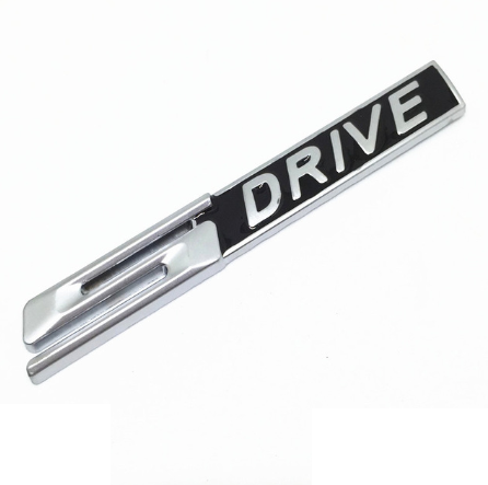 original.png 1 pcs Black & Silver BMW S Drive Emblem Sticker Metal