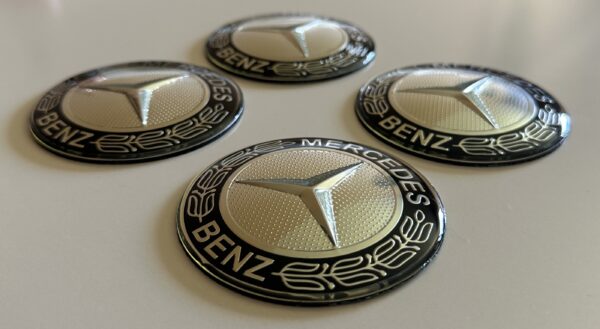 4 pcs (Set) 75mm - 2.95inch Silver Mercedes Benz Wheel Center Hub Caps Stickers