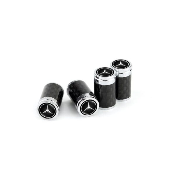 original.jpeg 4 pcs (Set) Black Carbon Tire Valve Dust Caps for Mercedes Benz