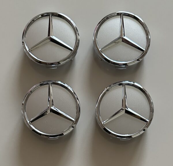 original.jpeg 4 pcs (Set) 60mm - 2.36inch Silver Mercedes Benz Wheel Center Hub Caps