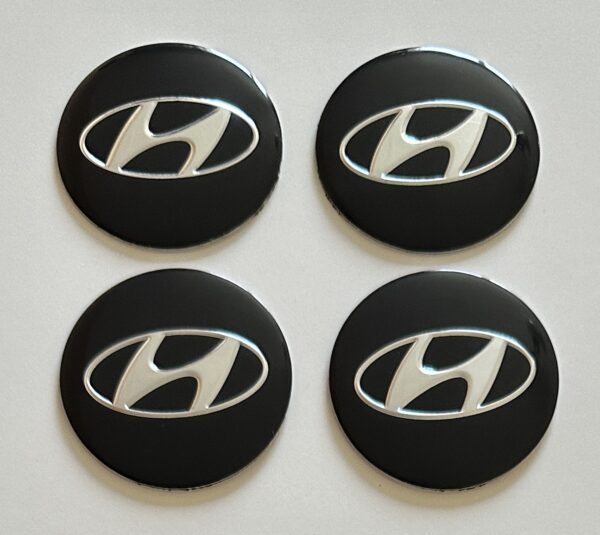 original.jpeg 4 pcs (Set) 56mm - 2.20inch Black Hyundai Wheel Center Hub Caps Stickers