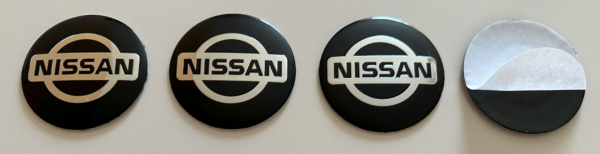 4 pcs (Set) 56mm - 2.20inch Black Nissan Wheel Center Hub Caps Stickers