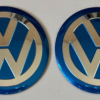 4 pcs (Set) 65mm - 2.56inch Blue Volkswagen Wheel Center Hub Caps Stickers