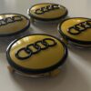 original.jpeg 4 pcs (Set) 61mm - 2.40inch Yellow & Black Audi Wheel Center Hub Caps