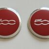 original.jpeg 4 pcs (Set) 56mm - 2.20inch Red & Silver Fiat 500 Wheel Center Hub Caps Stickers