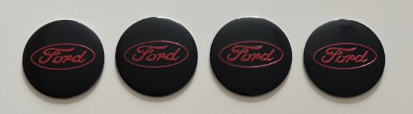 original.jpeg 4 pcs (Set) 56mm - 2.20inch Black & Red Ford Wheel Center Hub Caps Stickers