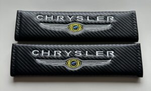 2 pcs Black Chrysler Car Styling Safety Belt Cover Protection Shoulder Pad Cushion Harness Pad