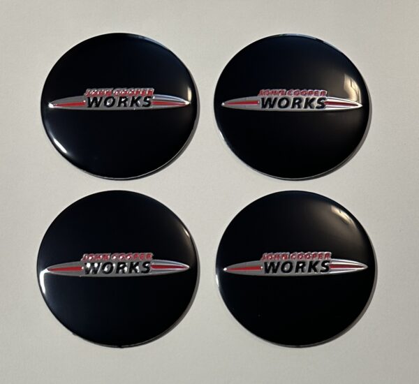 original.jpeg 4 pcs (Set) 56mm - 2.20inch Black John Cooper Works Wheel Center Hub Caps Stickers