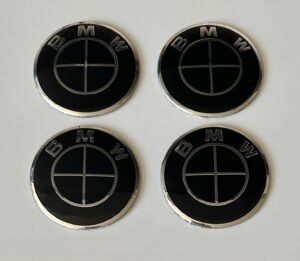 original.jpeg 4 pcs (Set) 56mm - 2.20inch Full Black BMW Wheel Center Hub Caps Stickers