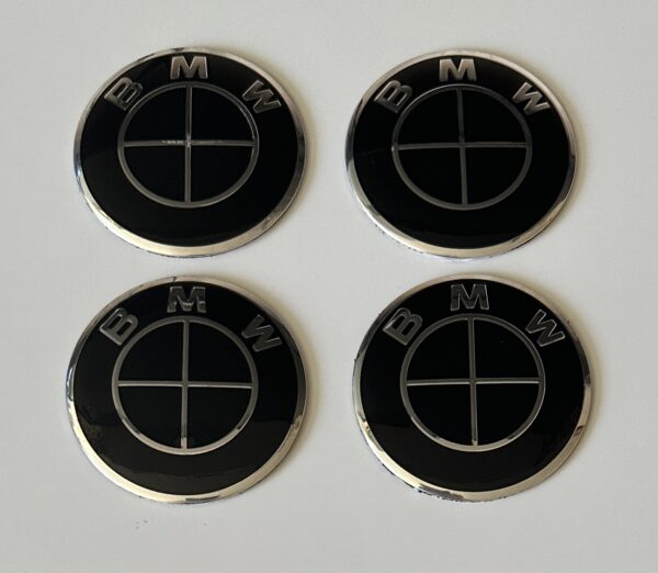 original.jpeg 4 pcs (Set) 56mm - 2.20inch Full Black BMW Wheel Center Hub Caps Stickers