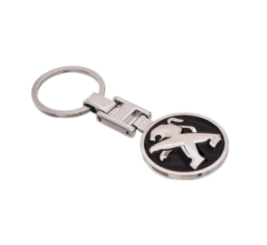 1 pcs High Quality Black Peugeot Metal Keychain