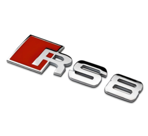 original.png 1 pcs Silver Audi RS8 Metal Emblem Sticker