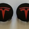 original.jpeg 4 pcs (Set) 58mm - 2.28inch Black & Red Tesla Wheel Center Hub Caps
