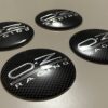 4 pcs (Set) 65mm - 2.56inch Carbon Black OZ Racing Wheel Center Hub Caps Stickers