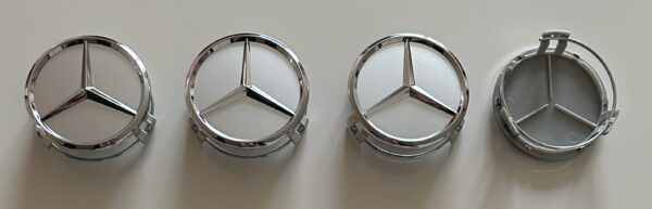 original.jpeg 4 pcs (Set) 75mm - 2.95inch Silver Mercedes Benz Wheel Center Hub Caps