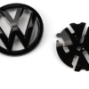 2 pcs Front & Back (Set) Volkswagen Glossy Black Front Grill Badge + Rear Trunk Lid Emblem Logo for Golf MK 7.5 FACELIFT
