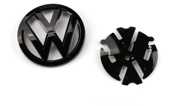 original.png 2 pcs Front & Back (Set) Volkswagen Glossy Black Front Grill Badge + Rear Trunk Lid Emblem Logo for Golf MK7