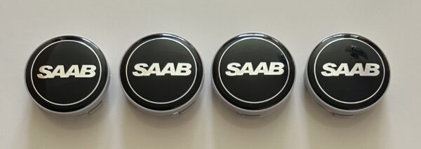 original.jpeg 4 pcs (Set) 63mm - 2.48inch Black SAAB Wheel Center Hub Caps