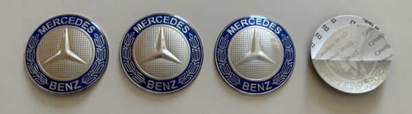 original.jpeg 4 pcs (Set) 65mm - 2.56inch Silver & Blue Mercedes Benz Wheel Center Hub Caps Stickers