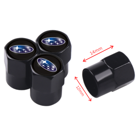 original.png 4 pcs (Set) Black Subaru Tire Valve Dust Caps